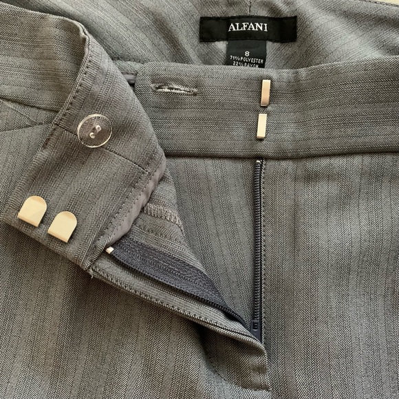 ALFANI Trouser Pants ~SIZE 8 ~Gray Subtle Stripe ~Work Wear, Academia, Classy - Picture 5 of 12